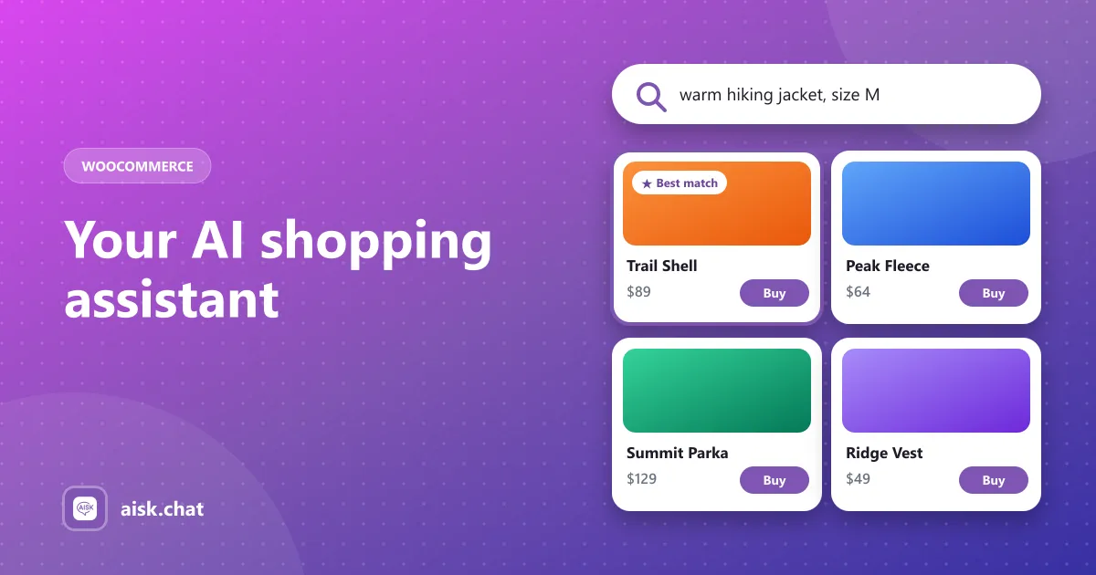 AI shopping assistant recommending products in a WooCommerce store
